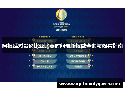 阿根廷对哥伦比亚比赛时间最新权威查询与观看指南 阿根廷对哥伦比亚比赛时间最新权威查询与观看指南